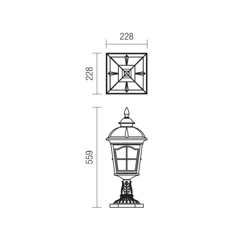 Redo 9652 - Venkovní lampa YORK 1xE27/70W/230V IP44 hnědá