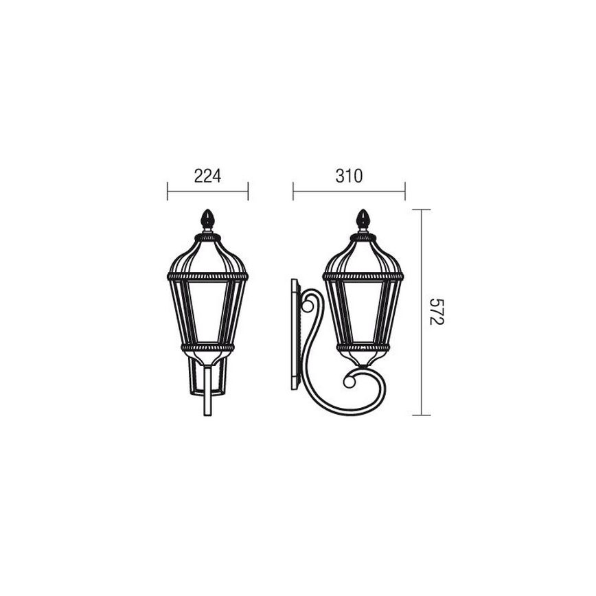 Redo 9656 - Venkovní nástěnná lampa ESSEN 1xE27/70W/230V IP44 hnědá/patina
