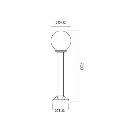 Redo 9768 - Venkovní lampa SFERA 1xE27/28W/230V IP44