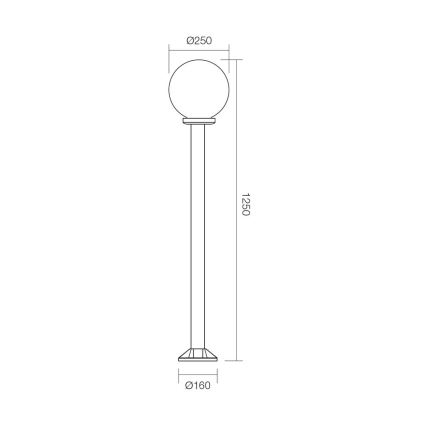 Redo 9776 - Venkovní lampa SFERA 1xE27/42W/230V IP44 25x125 cm hnědá