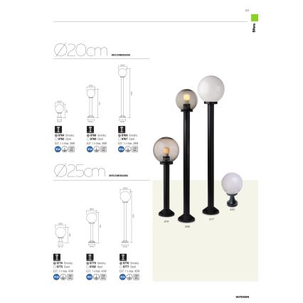 Redo 9777 - Venkovní lampa SFERA 1xE27/42W/230V IP44 25x125 cm bílá