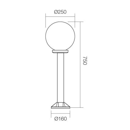 Redo 9780 - Venkovní lampa SFERA 1xE27/42W/230V IP44 25x75 cm bílá