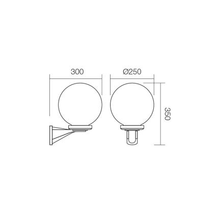 Redo 9789 - Venkovní nástěnné svítidlo SFERA 1xE27/42W/230V IP44 bílá