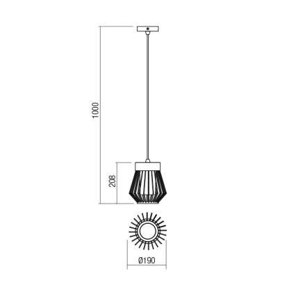 Redo 9846 - Venkovní závěsné svítidlo TITTI 1xE27/42W/230V IP44 hnědá