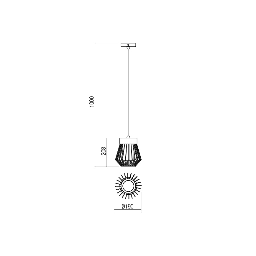 Redo 9846 - Venkovní závěsné svítidlo TITTI 1xE27/42W/230V IP44 hnědá