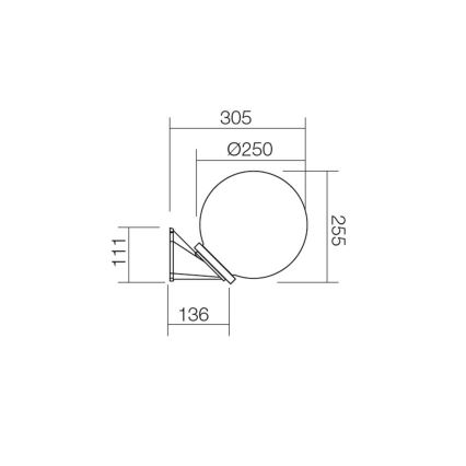 Redo 9873 - Venkovní nástěnné svítidlo SFERA 1xE27/42W/230V IP44 bílá