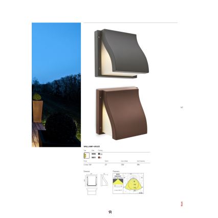 Redo 9891 - Venkovní nástěnné svítidlo BOOK 2xE27/15W/230V IP54