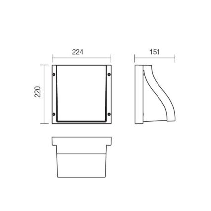 Redo 9891 - Venkovní nástěnné svítidlo BOOK 2xE27/15W/230V IP54