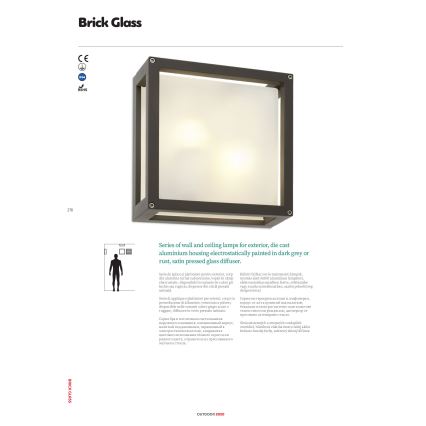Redo 9894 - Venkovní nástěnné svítidlo BRICK 2xE27/42W/230V IP54