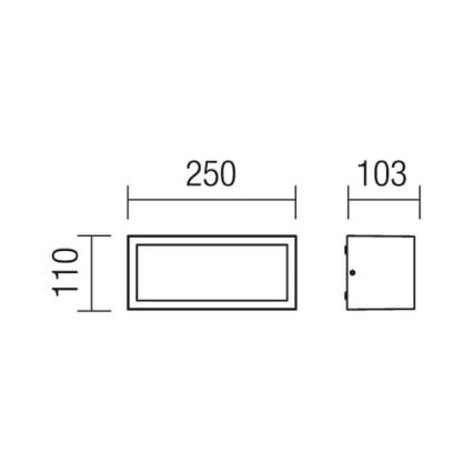 Redo 9896 - Venkovní nástěnné svítidlo BRICK 1xE27/23W/230V IP54 šedá