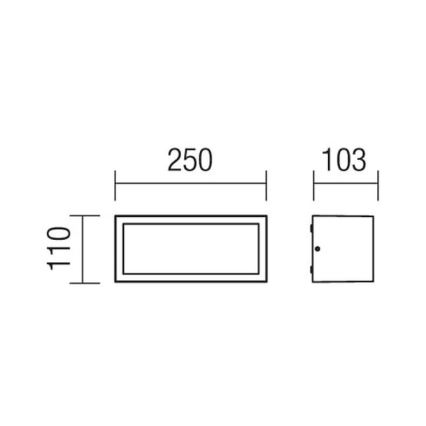 Redo 9899 - Venkovní nástěnné svítidlo BRICK 1xE27/23W/230V IP54