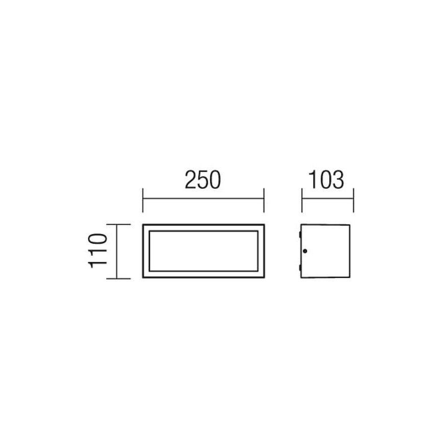 Redo 9899 - Venkovní nástěnné svítidlo BRICK 1xE27/23W/230V IP54