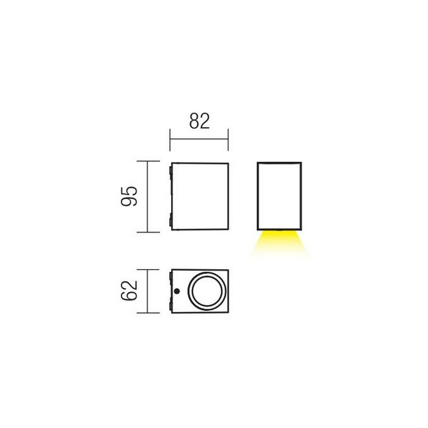 Redo 9907 - LED Venkovní nástěnné svítidlo BEAM LED/5W/230V IP54