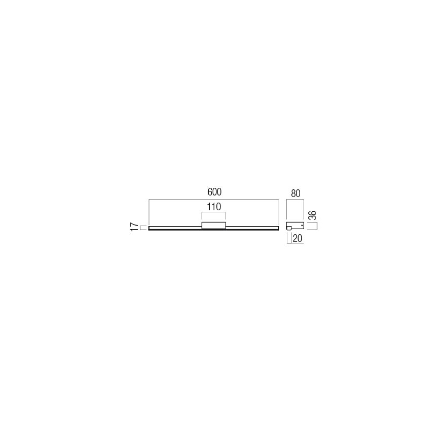 Redo01-3270 - LED Koupelnové osvětlení zrcadla ASTON LED/12W/230V 60 cm CRI 90 IP44 černá