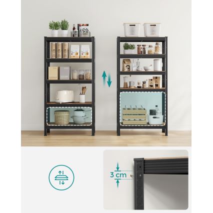 Regál ORDIFY hnědá/černá