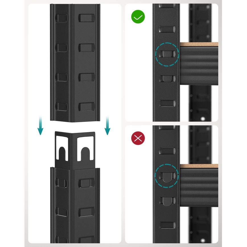 Regál ORDIFY hnědá/černá