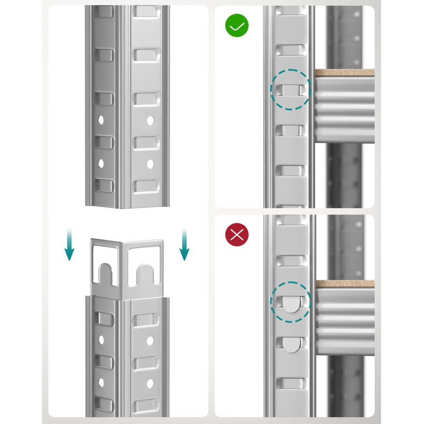 Regál ORDIFY stříbrná
