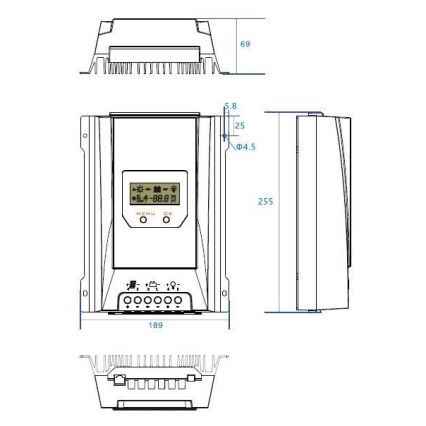 Regulátor solárního nabíjení MPPT 12/24V/40A