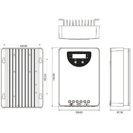 Regulátor solárního nabíjení MPPT 12-24V/40A IP32