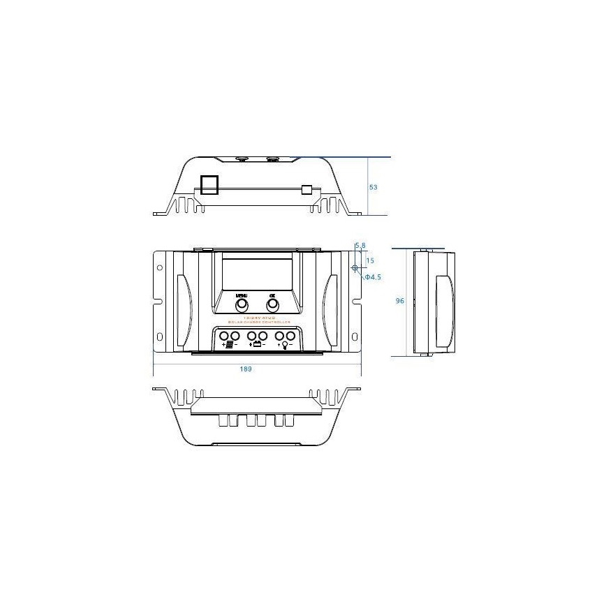 Regulátor solárního nabíjení MPPT 12V/15A IP32