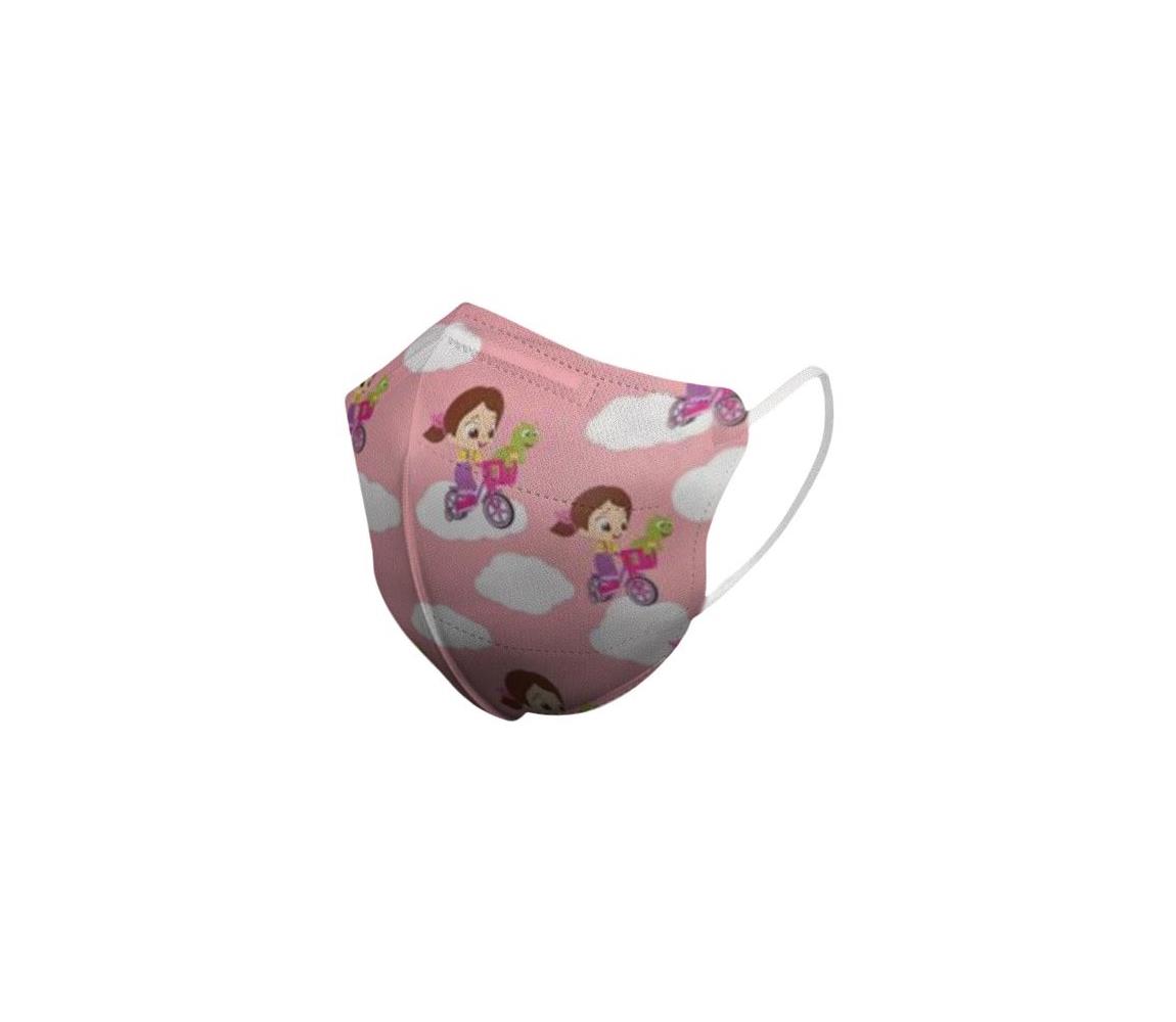 IMobily Respirátor dětská FFP2 Kids NR CE 0370 Holčička růžový 1 ks