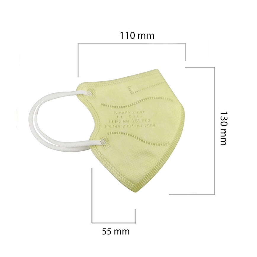 Respirátor dětská velikost FFP2 Kids NR CE 0370 žlutý 20ks