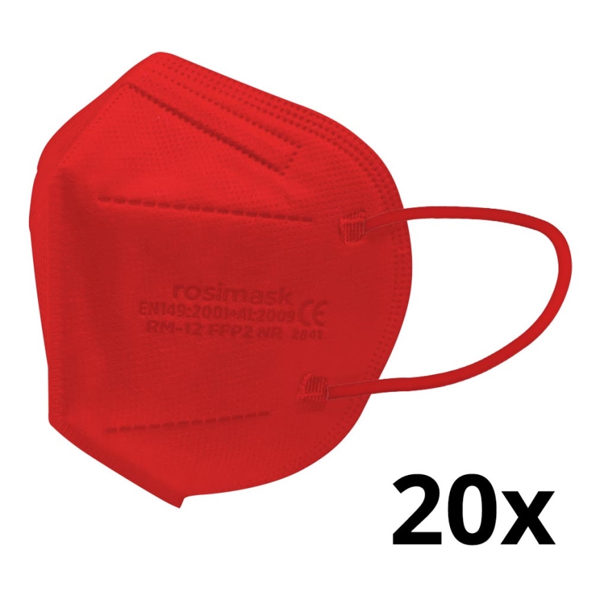 Respirátor dětská velikost FFP2 ROSIMASK MR-12 NR červený 20ks