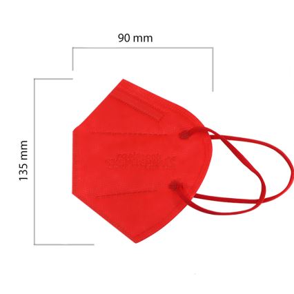 Respirátor dětská velikost FFP2 ROSIMASK MR-12 NR červený 20ks