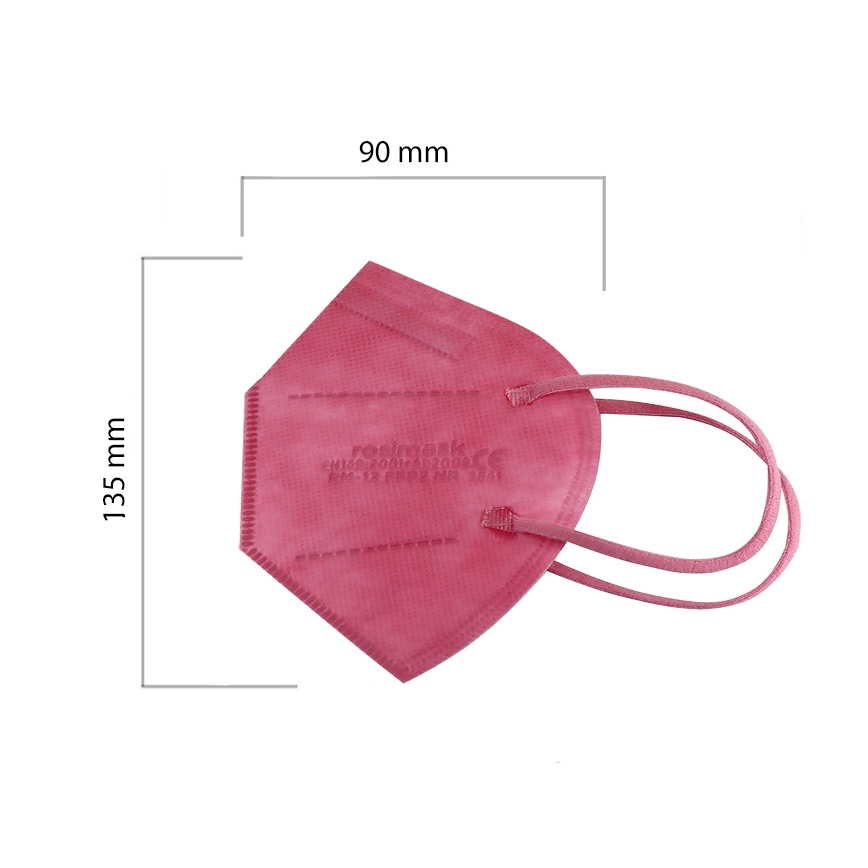 Respirátor dětská velikost FFP2 ROSIMASK MR-12 NR růžový 20ks