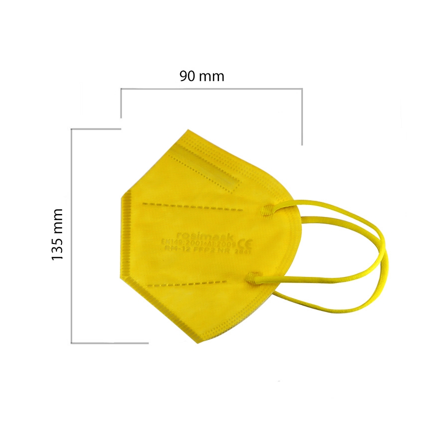Respirátor dětská velikost FFP2 ROSIMASK MR-12 NR žlutý 100ks