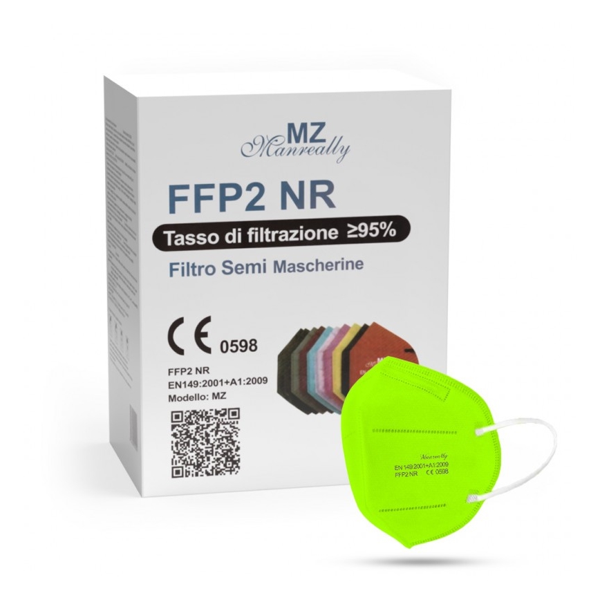 Respirátor FFP2 NR CE 0598 limetový 20ks