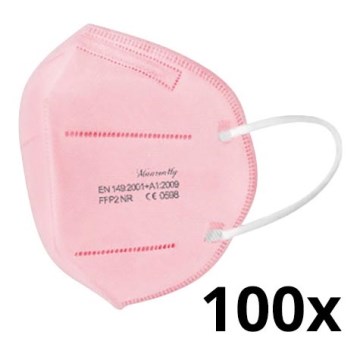Respirátor FFP2 NR CE 0598 růžový 100ks