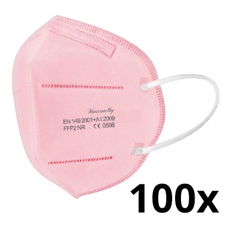 Respirátor FFP2 NR CE 0598 růžový 100ks