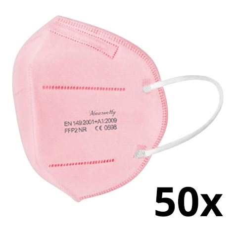 Respirátor FFP2 NR CE 0598 růžový 50ks