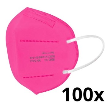 Respirátor FFP2 NR CE 0598 tmavě růžový 100ks