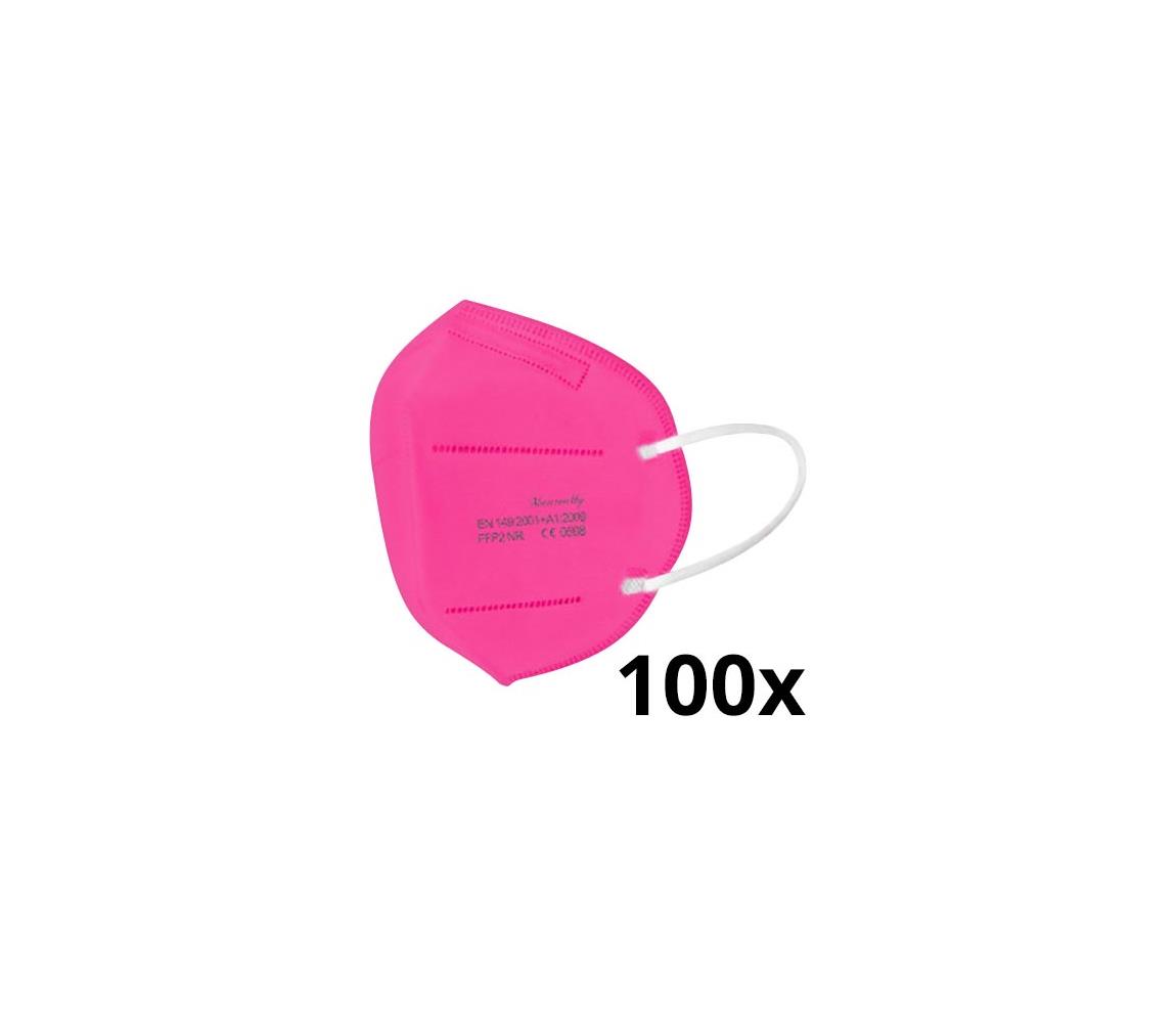 IMobily Respirátor FFP2 NR CE 0598 tmavě růžový 100ks SL9958-100ks