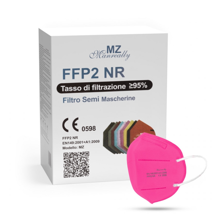 Respirátor FFP2 NR CE 0598 tmavě růžový 100ks