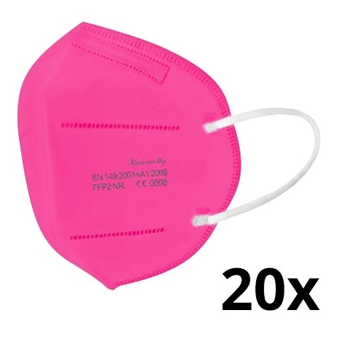 Respirátor FFP2 NR CE 0598 tmavě růžový 20ks