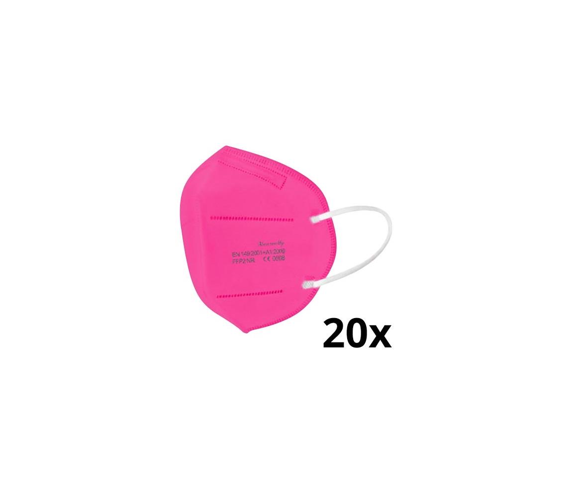 IMobily Respirátor FFP2 NR CE 0598 tmavě růžový 20ks SL9958-20ks