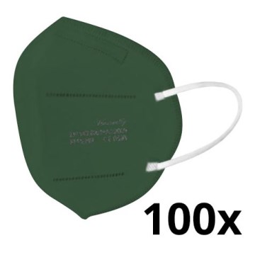 Respirátor FFP2 NR CE 0598 tmavě zelený 100ks