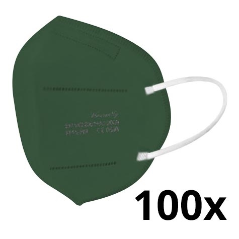 Respirátor FFP2 NR CE 0598 tmavě zelený 100ks