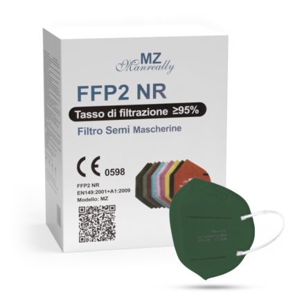 Respirátor FFP2 NR CE 0598 tmavě zelený 50ks