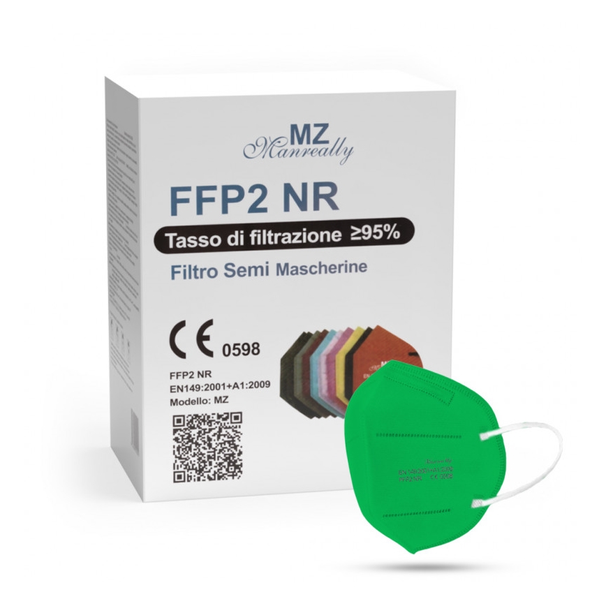 Respirátor FFP2 NR CE 0598 zelený 1ks