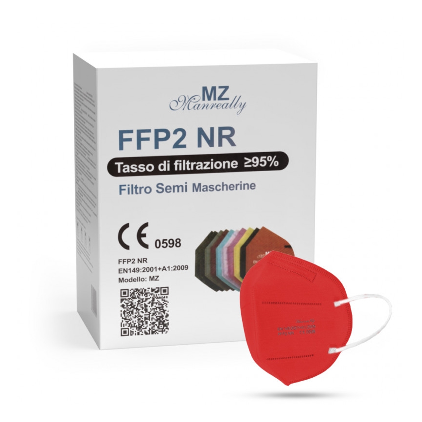 Respirátor FFP2 NR CE 2163 červený 1ks