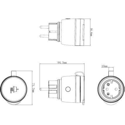 Chytrá venkovní zásuvka 3680W/230V/Typ F SCHUKO/16A Wi-Fi IP44