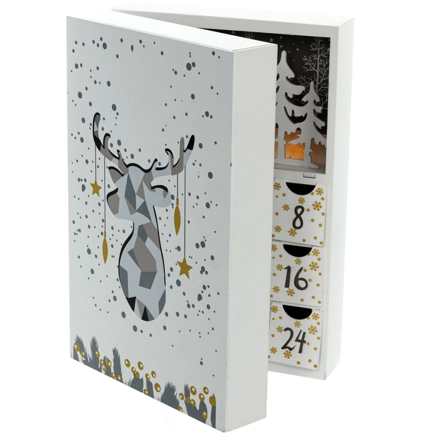 LED Adventní kalendář LED/2xAAA teplá bílá