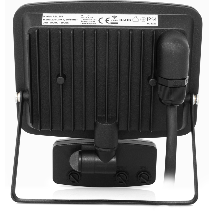 LED Bezrámečkový reflektor se senzorem LED/20W/230V 4000K IP65