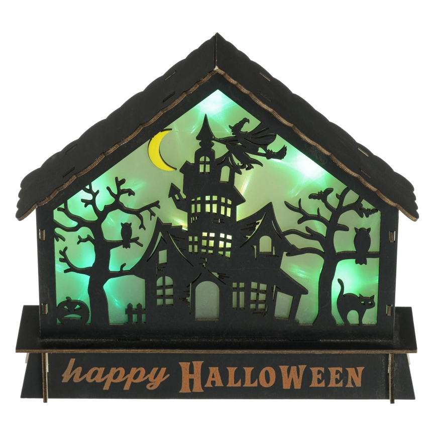 LED Dekorace HALLOWEEN LED/2xAA/multicolor strašidelný dům