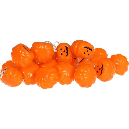 LED Dekorační řetěz HALLOWEEN 20xLED/3xAA/teplá bílá 3,3m dýně