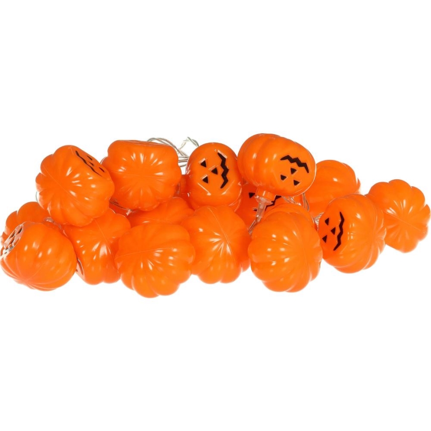 LED Dekorační řetěz HALLOWEEN 20xLED/3xAA/teplá bílá 3,3m dýně